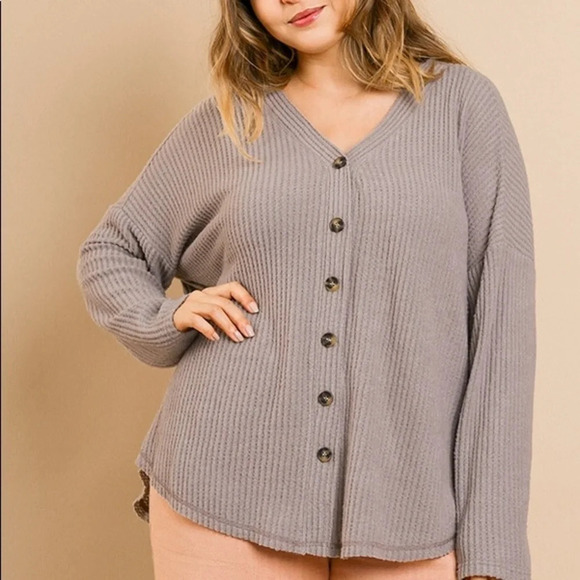 Boutique NWT Umgee long sleeve cardigan waffle knit - Picture 2 of 3